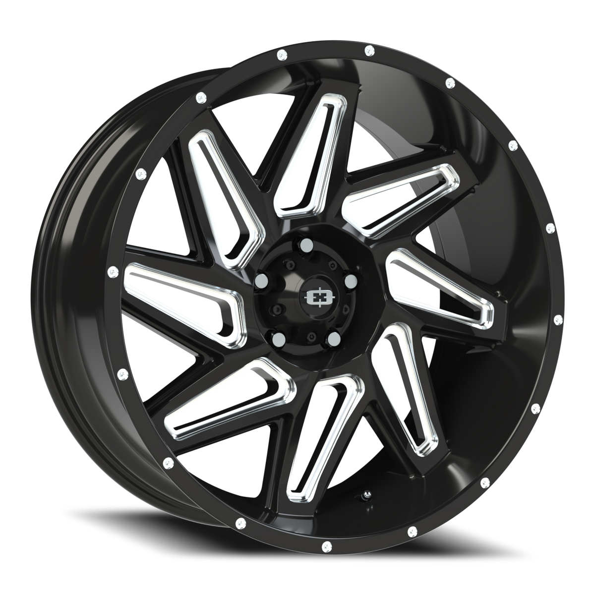 Vision Wheel 361 Gloss Black Milled Spoke 22x10 -19 5x127mm 78.1mm - Wheelwiz