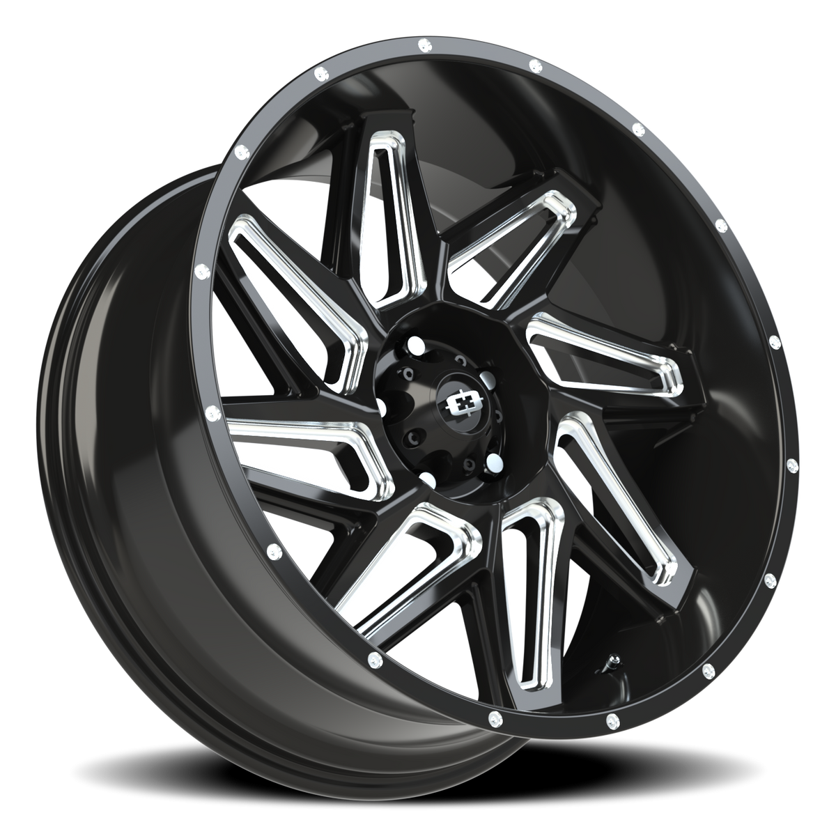 Vision Wheel 361 Gloss Black Milled Spoke 22x10 -19 5x127mm 78.1mm - Wheelwiz