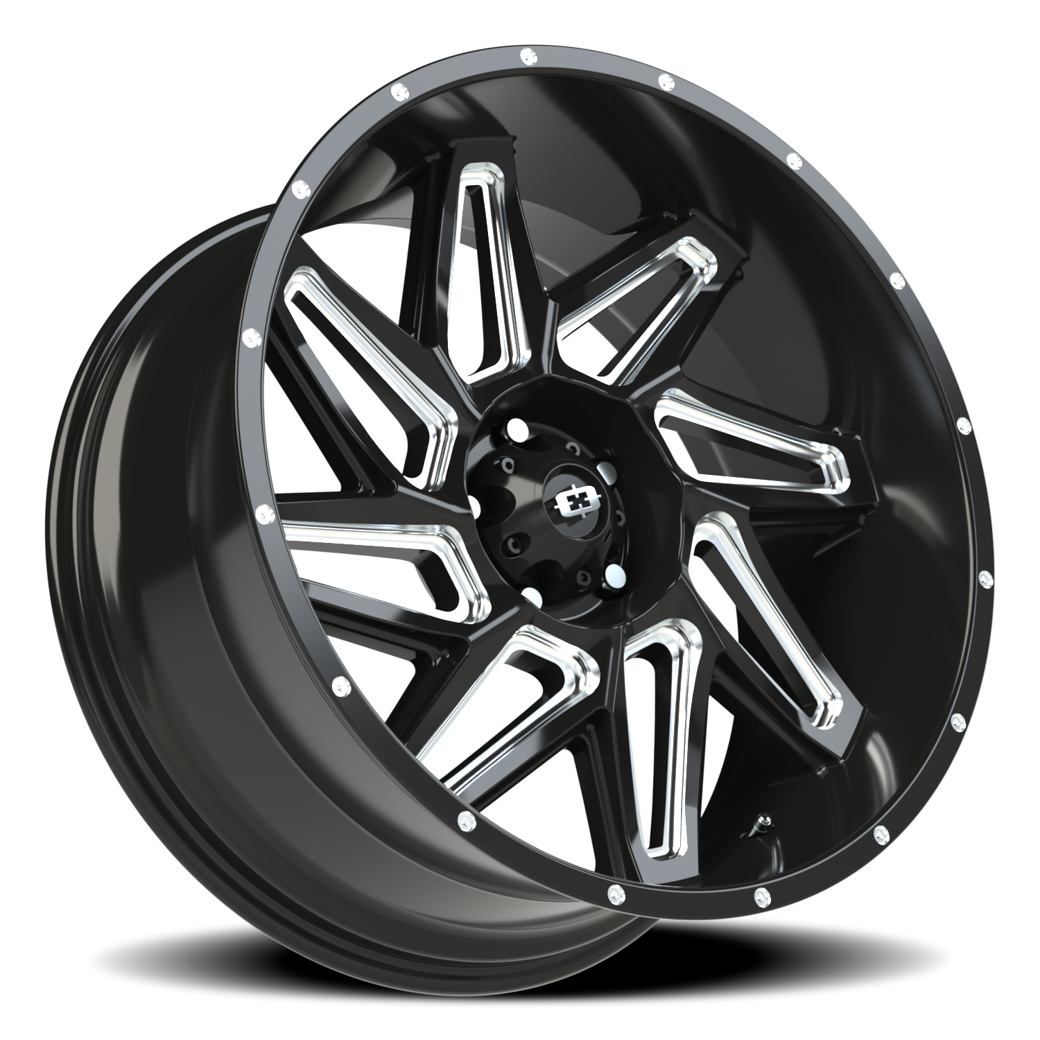 Vision Wheel 361 Gloss Black Milled Spoke 22x10 -19 5x127mm 78.1mm - Wheelwiz