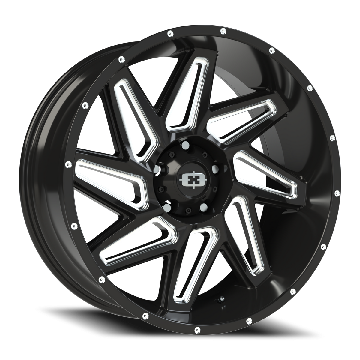 Vision Wheel 361 Gloss Black Milled Spoke 22x10 -19 5x139.7mm 108mm - Wheelwiz