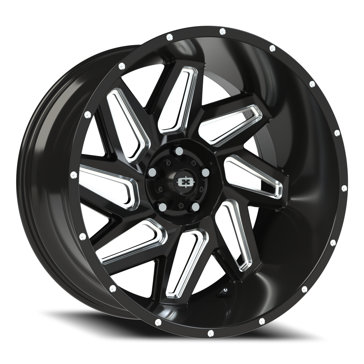 Vision Wheel 361 Gloss Black Milled Spoke 22x12 -51 5x127mm 78.1mm - Wheelwiz