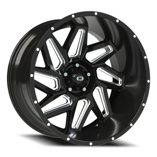 Vision Wheel 361 Gloss Black Milled Spoke 22x12 -51 5x127mm 78.1mm
