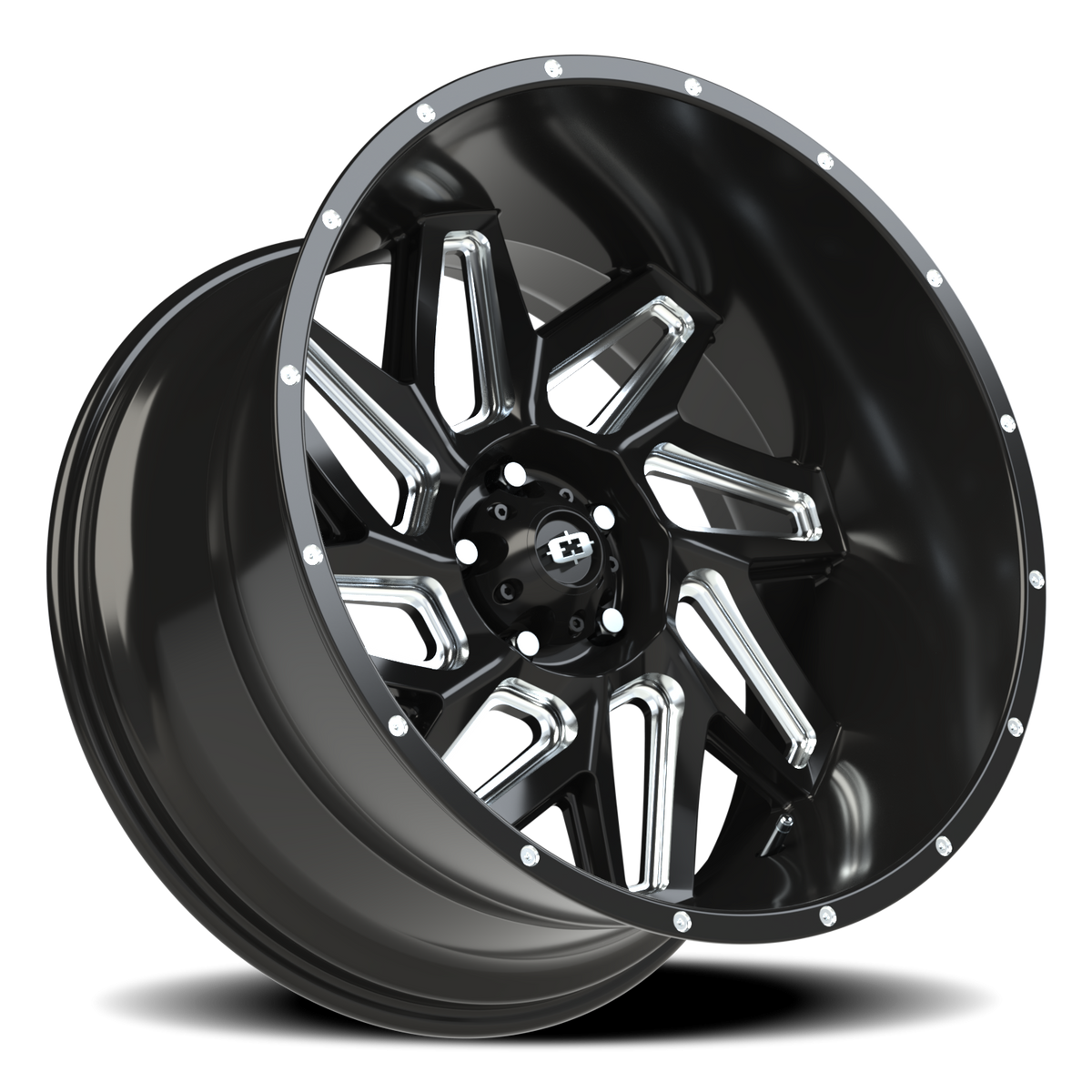 Vision Wheel 361 Gloss Black Milled Spoke 22x12 -51 5x127mm 78.1mm - Wheelwiz