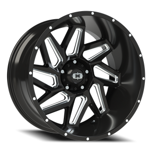 Vision Wheel 361 Gloss Black Milled Spoke 22x12 -51 5x139.7mm 108mm - Wheelwiz