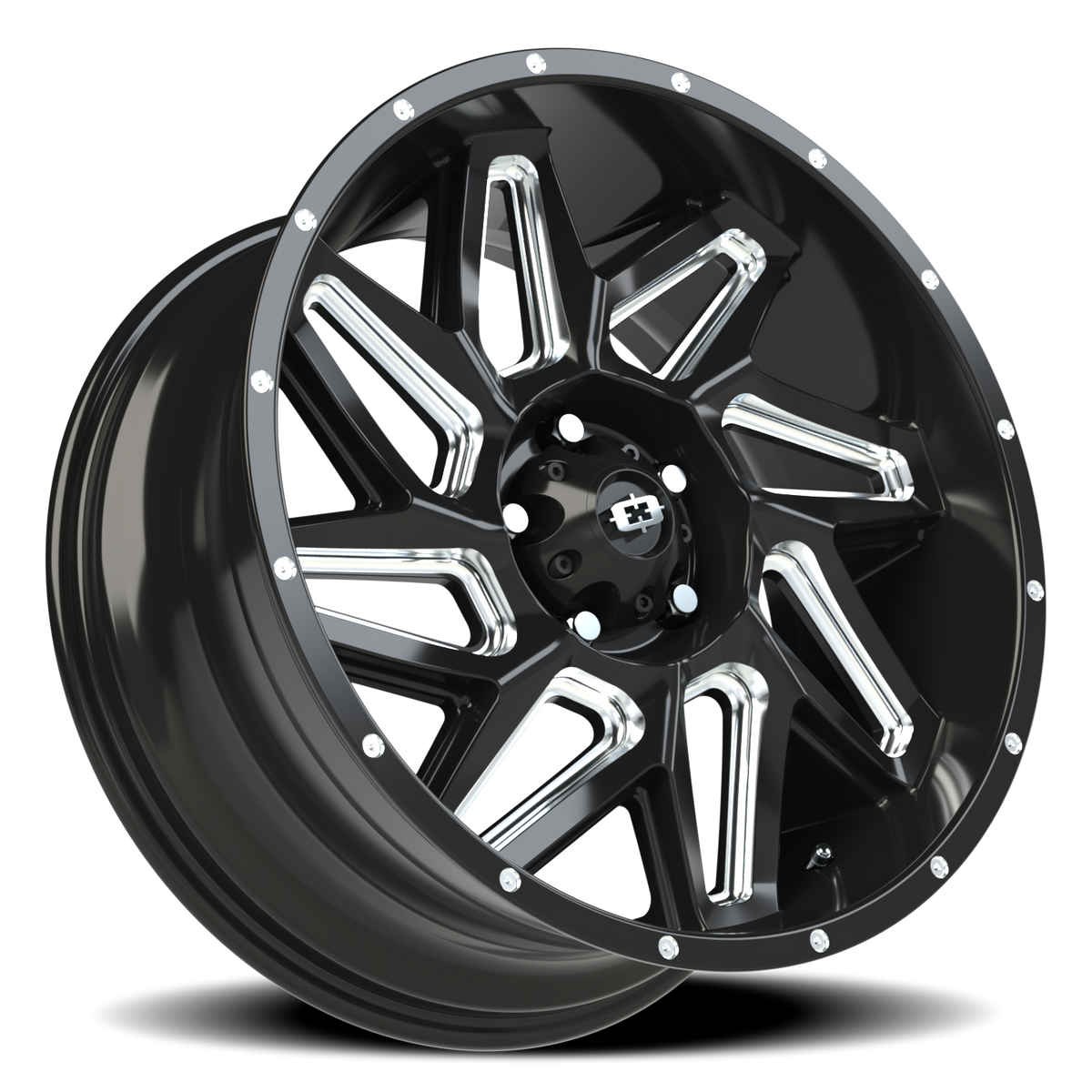 Vision Wheel 361 Gloss Black Milled Spoke 20x9 +10 5x127mm 78.1mm - Wheelwiz