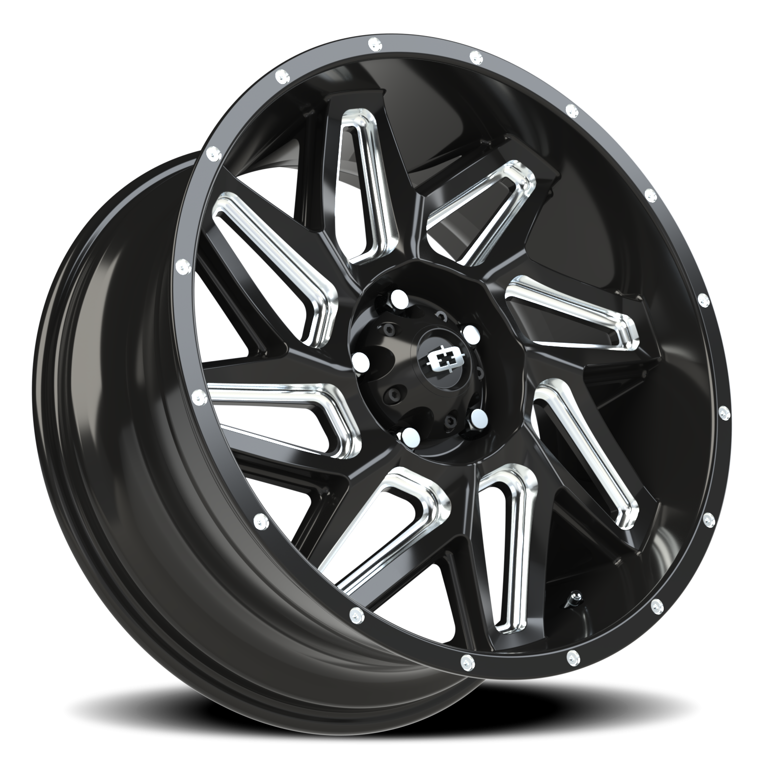 Vision Wheel 361 Gloss Black Milled Spoke 20x9 +10 5x127mm 78.1mm - Wheelwiz