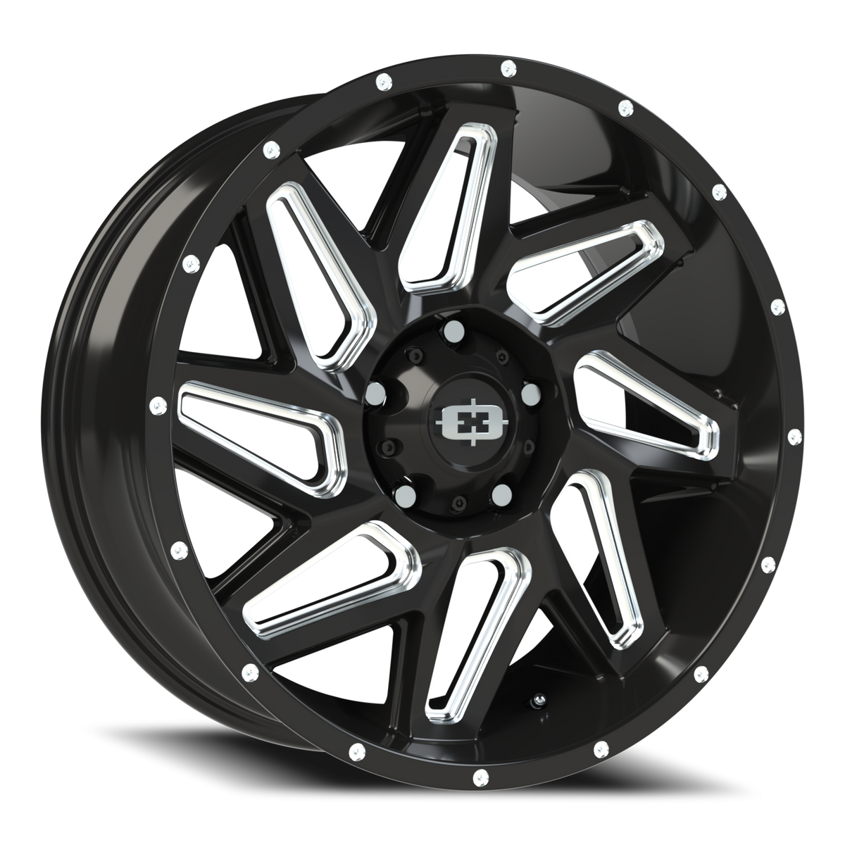 Vision Wheel 361 Gloss Black Milled Spoke 20x9 +12 5x139.7mm 108mm - Wheelwiz