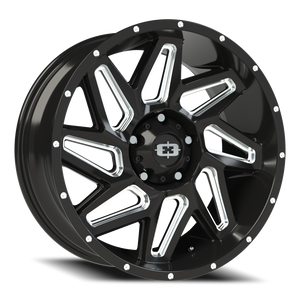 Vision Wheel 361 Gloss Black Milled Spoke 20x9 +12 5x139.7mm 108mm - Wheelwiz