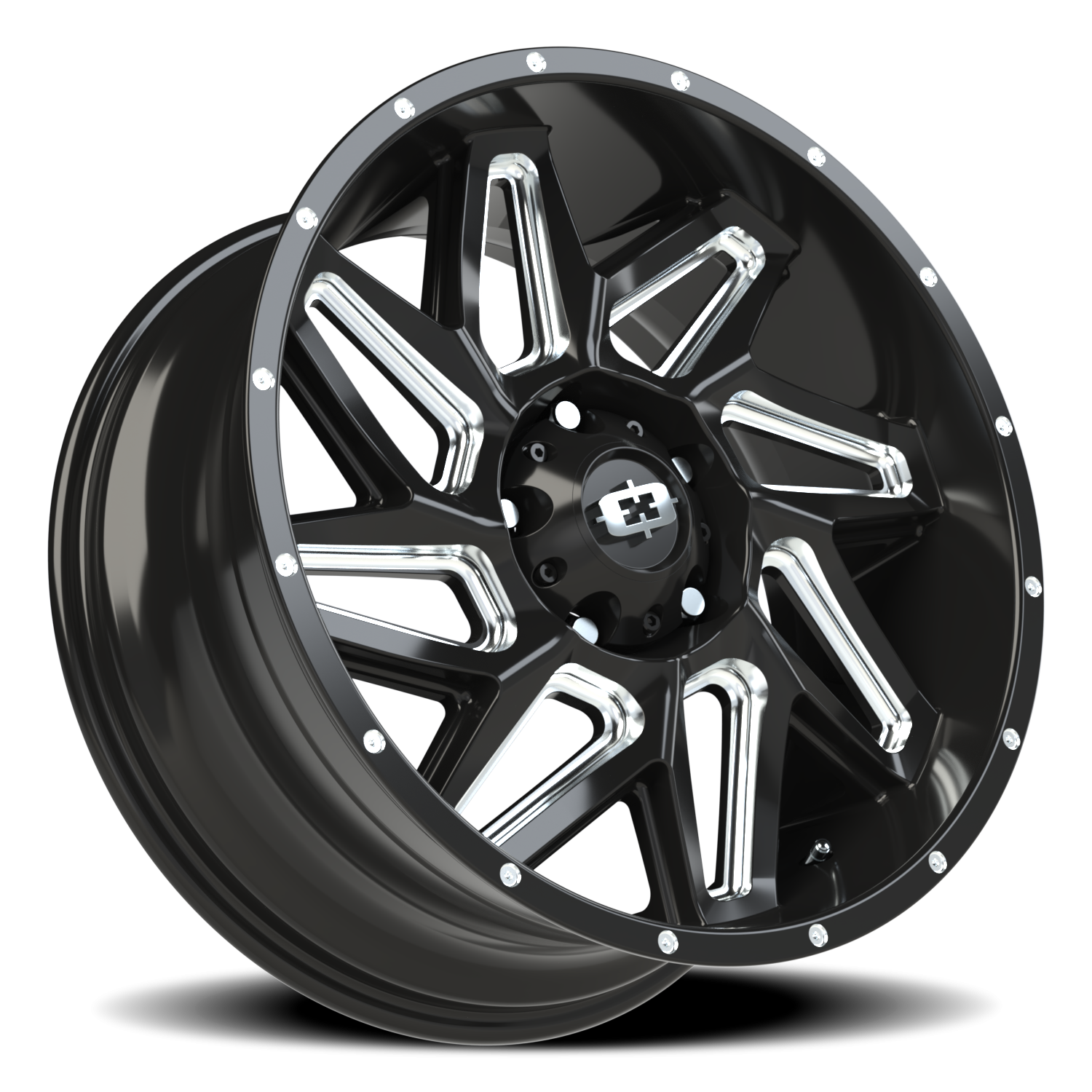 Vision Wheel 361 Gloss Black Milled Spoke 20x9 +12 5x139.7mm 108mm - Wheelwiz