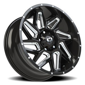 Vision Wheel 361 Gloss Black Milled Spoke 20x9 +12 5x139.7mm 108mm - Wheelwiz