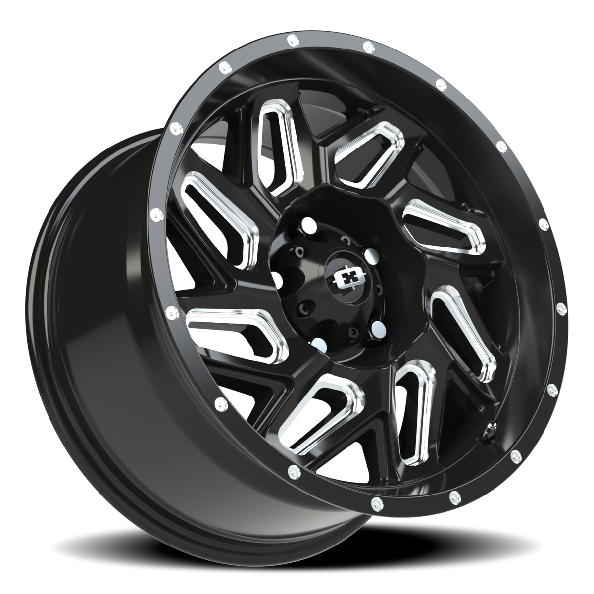 Vision Wheel 361 Gloss Black Milled Spoke 17x9 +12 5x127mm 78.1mm - Wheelwiz