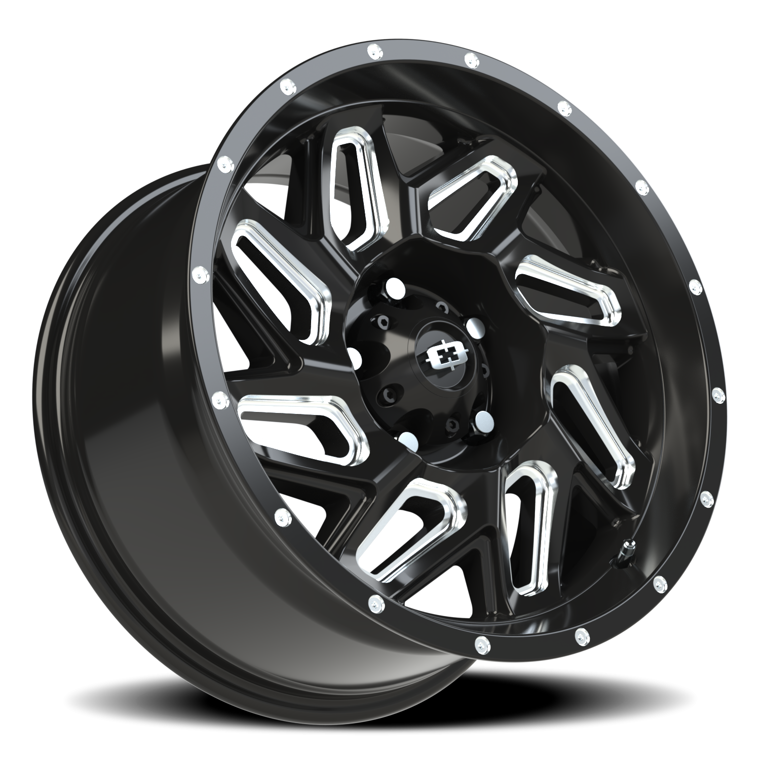 Vision Wheel 361 Gloss Black Milled Spoke 17x9 +12 5x127mm 78.1mm - Wheelwiz