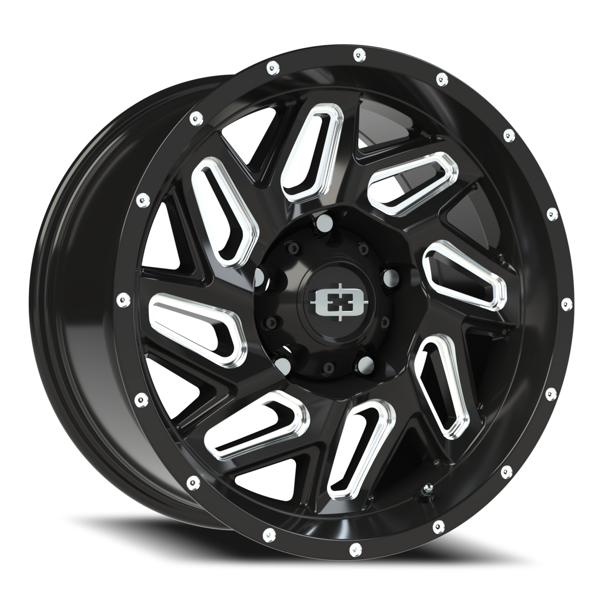 Vision Wheel 361 Gloss Black Milled Spoke 17x9 +12 5x139.7mm 108mm - Wheelwiz