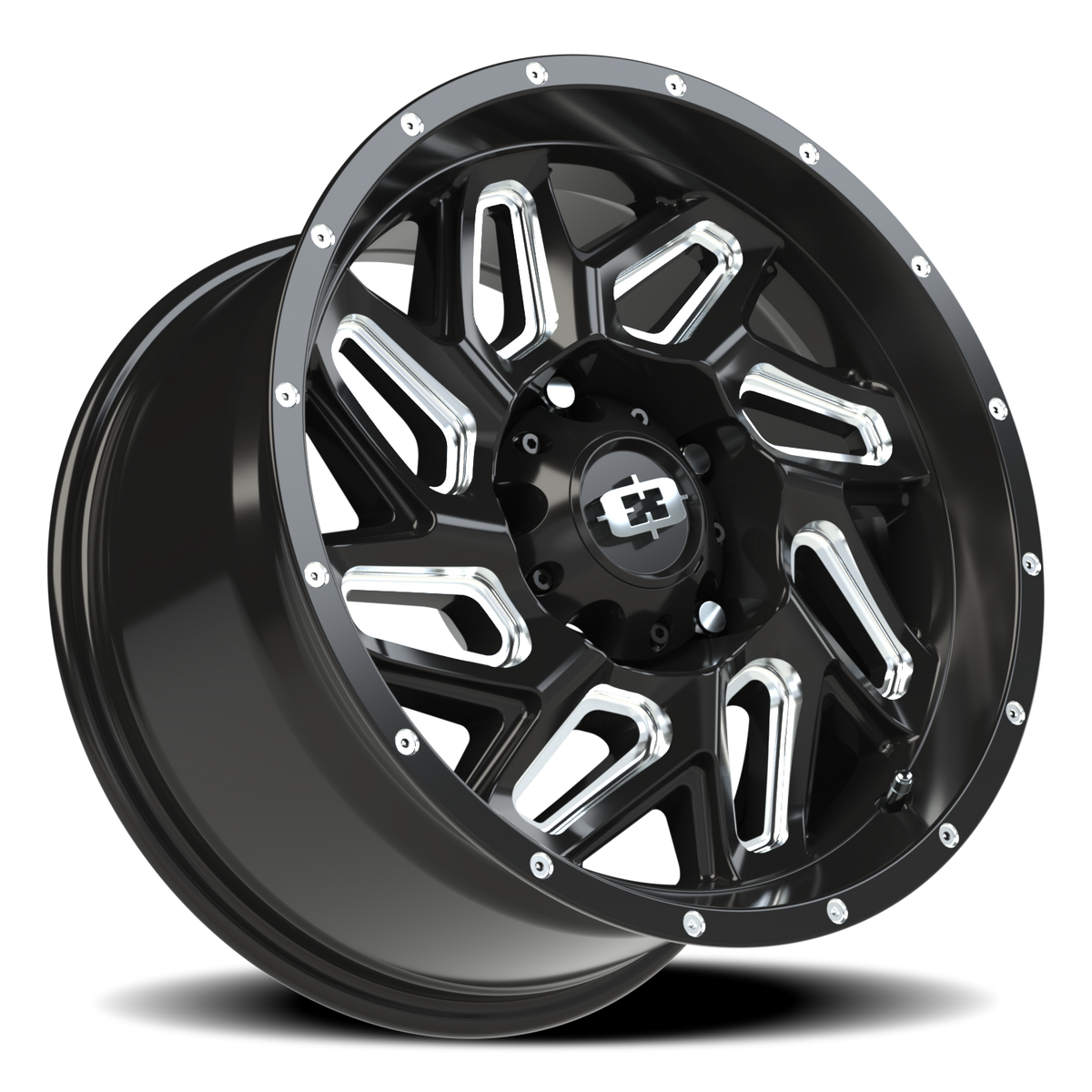 Vision Wheel 361 Gloss Black Milled Spoke 17x9 +12 5x139.7mm 108mm - Wheelwiz