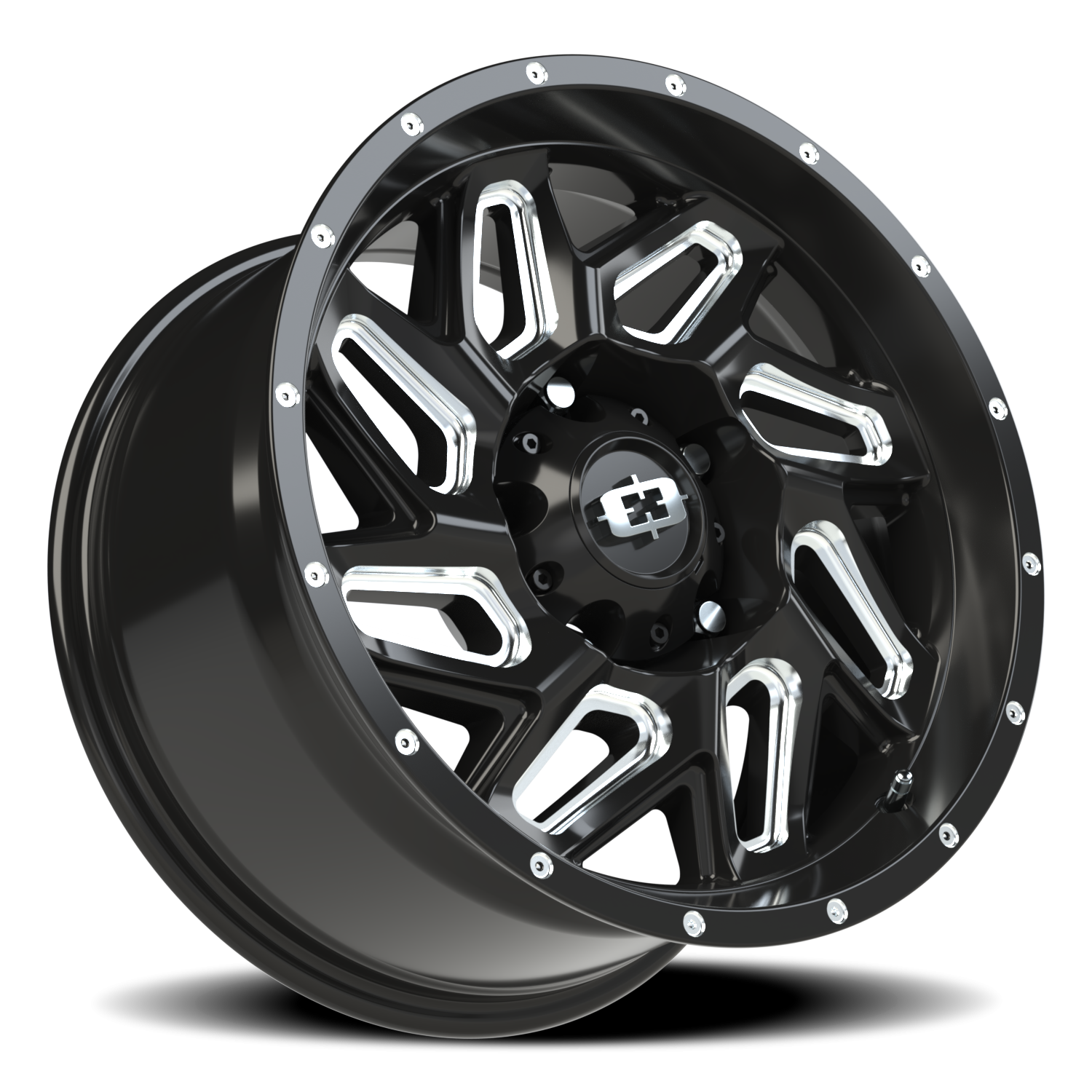 Vision Wheel 361 Gloss Black Milled Spoke 17x9 +12 5x139.7mm 108mm - Wheelwiz