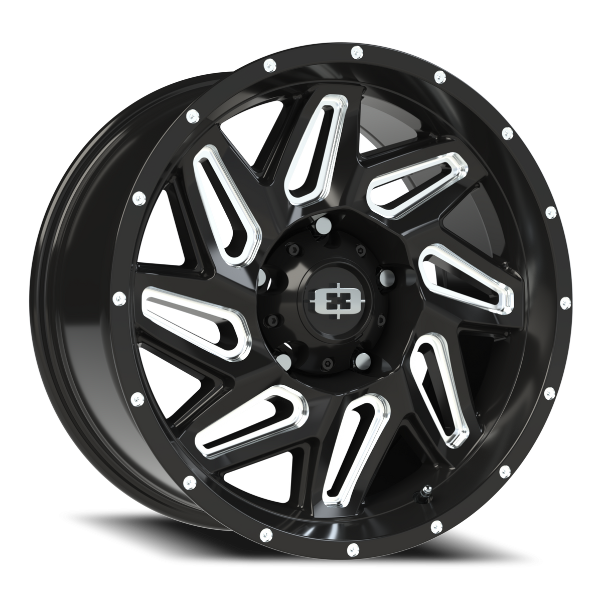 Vision Wheel 361 Gloss Black Milled Spoke 18x9 +12 5x150mm 110.2mm - Wheelwiz