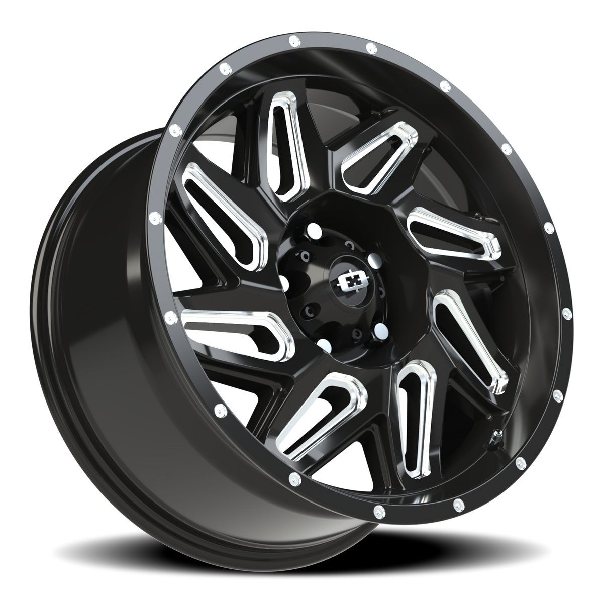 Vision Wheel 361 Gloss Black Milled Spoke 18x9 +12 5x127mm 78.1mm - Wheelwiz