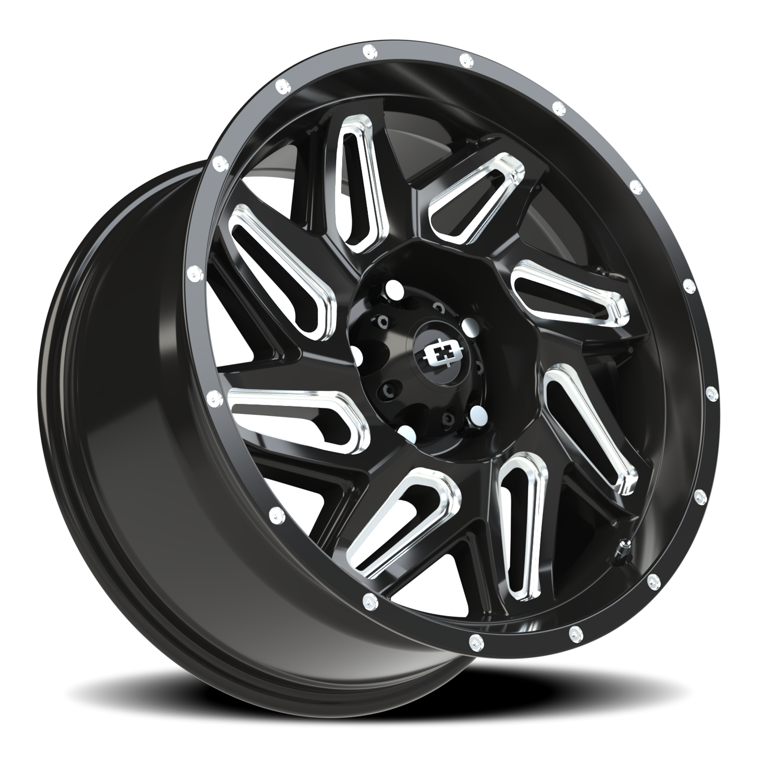 Vision Wheel 361 Gloss Black Milled Spoke 18x9 +12 5x127mm 78.1mm - Wheelwiz