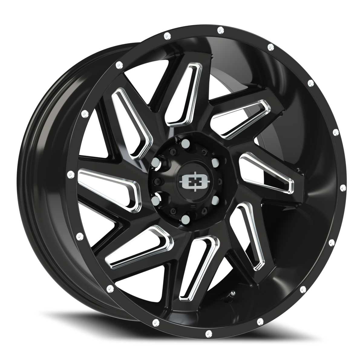 Vision Wheel 361 Gloss Black Milled Spoke 20x10 -25 6x139.7mm 106.2mm - Wheelwiz