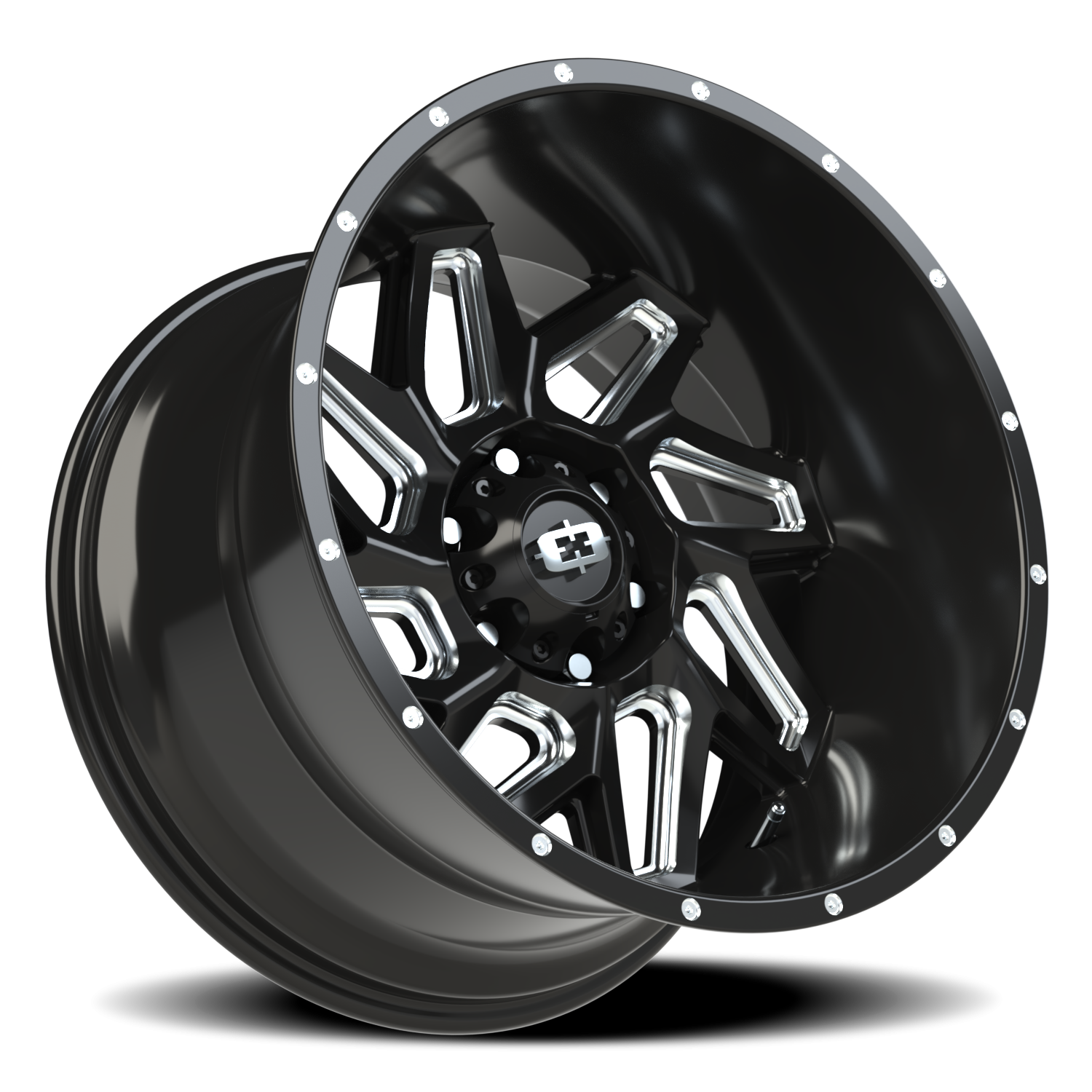 Vision Wheel 361 Gloss Black Milled Spoke 20x12 -51 6x135mm 87.1mm - Wheelwiz