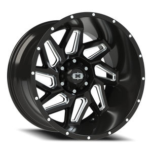 Vision Wheel 361 Gloss Black Milled Spoke 20x12 -57 6x139.7mm 106.2mm - Wheelwiz