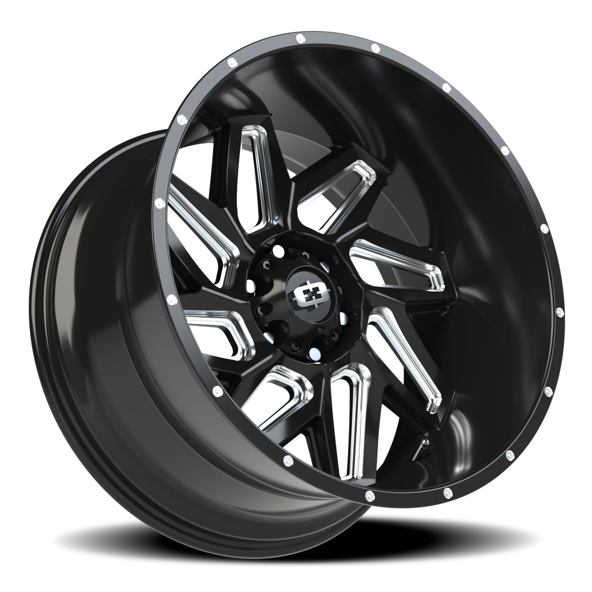 Vision Wheel 361 Gloss Black Milled Spoke 22x10 -19 6x135mm 87.1mm - Wheelwiz