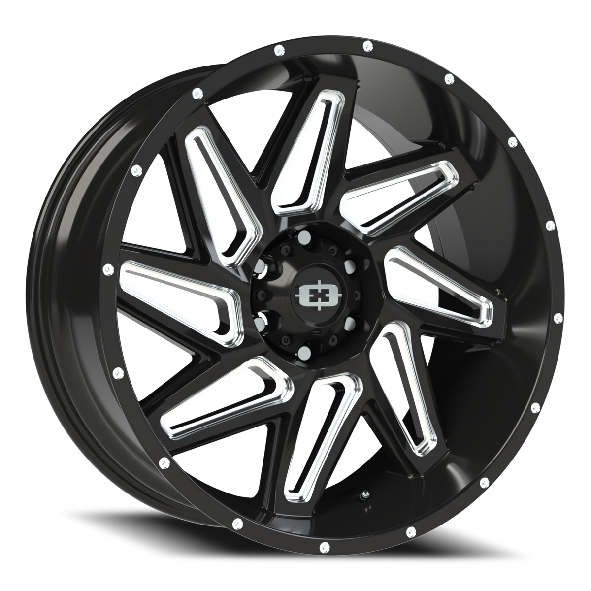 Vision Wheel 361 Gloss Black Milled Spoke 22x10 -19 6x139.7mm 106.2mm - Wheelwiz