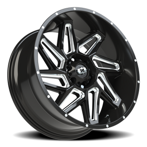 Vision Wheel 361 Gloss Black Milled Spoke 22x10 -19 6x139.7mm 106.2mm - Wheelwiz