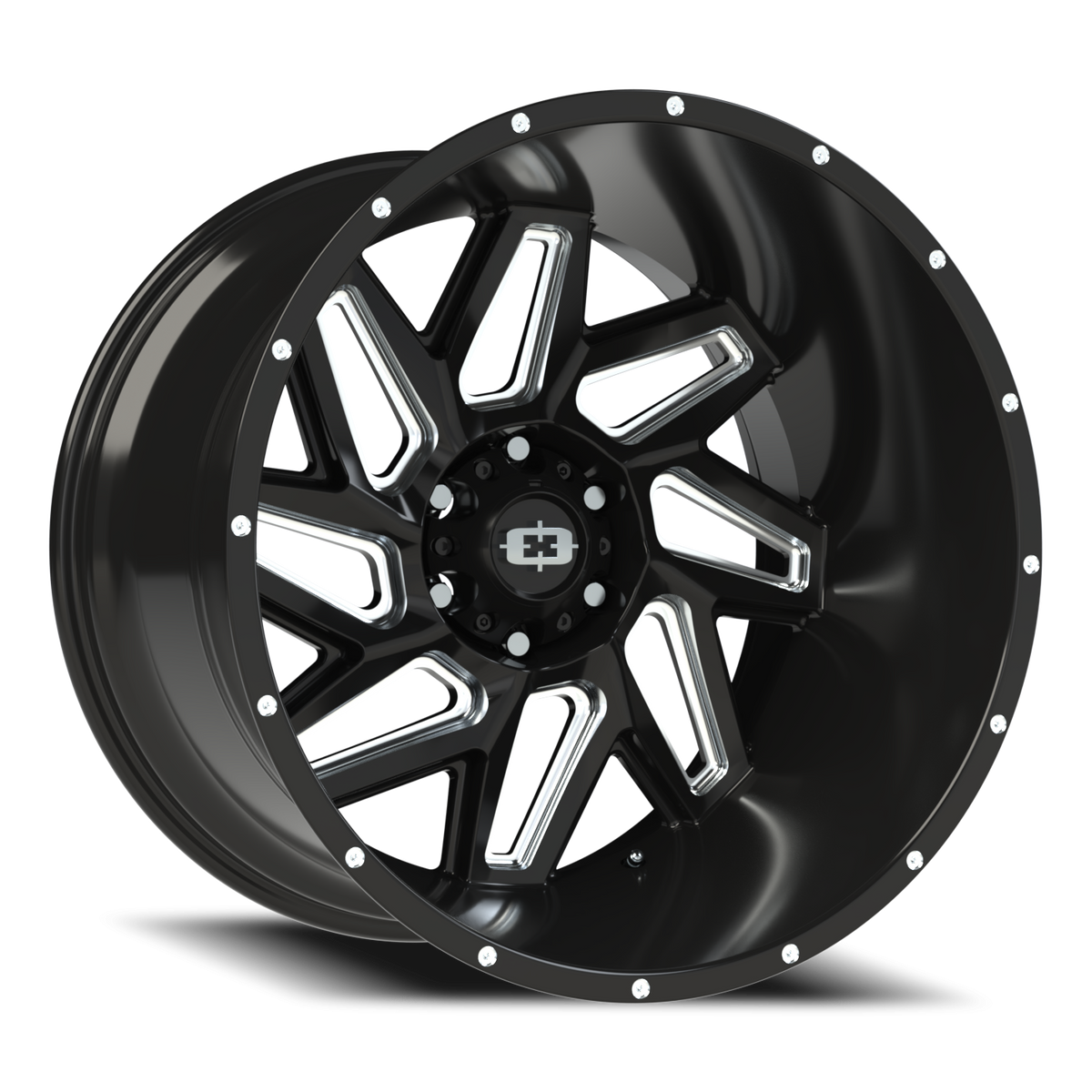 Vision Wheel 361 Gloss Black Milled Spoke 22x14 -76 6x139.7mm 106.2mm - Wheelwiz