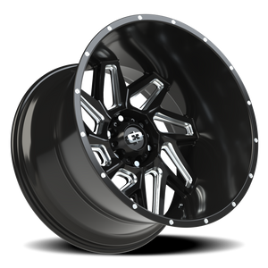 Vision Wheel 361 Gloss Black Milled Spoke 22x14 -76 6x139.7mm 106.2mm - Wheelwiz