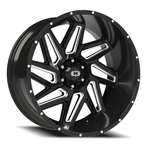 Vision Wheel 361 Gloss Black Milled Spoke 24x12 -57 6x139.7mm 106.2mm - Wheelwiz