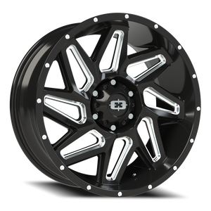 Vision Wheel 361 Gloss Black Milled Spoke 20x9 +12 6x139.7mm 106.2mm - Wheelwiz