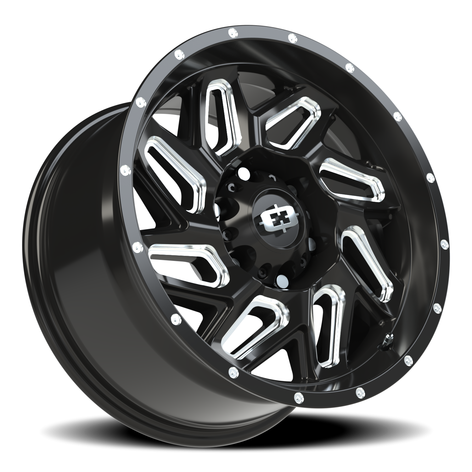Vision Wheel 361 Gloss Black Milled Spoke 17x9 +12 6x135mm 87.1mm - Wheelwiz
