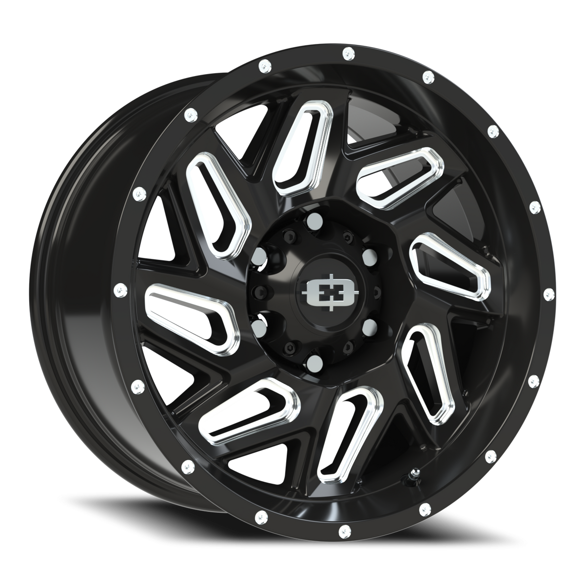 Vision Wheel 361 Gloss Black Milled Spoke 17x9 +12 6x139.7mm 106.2mm - Wheelwiz