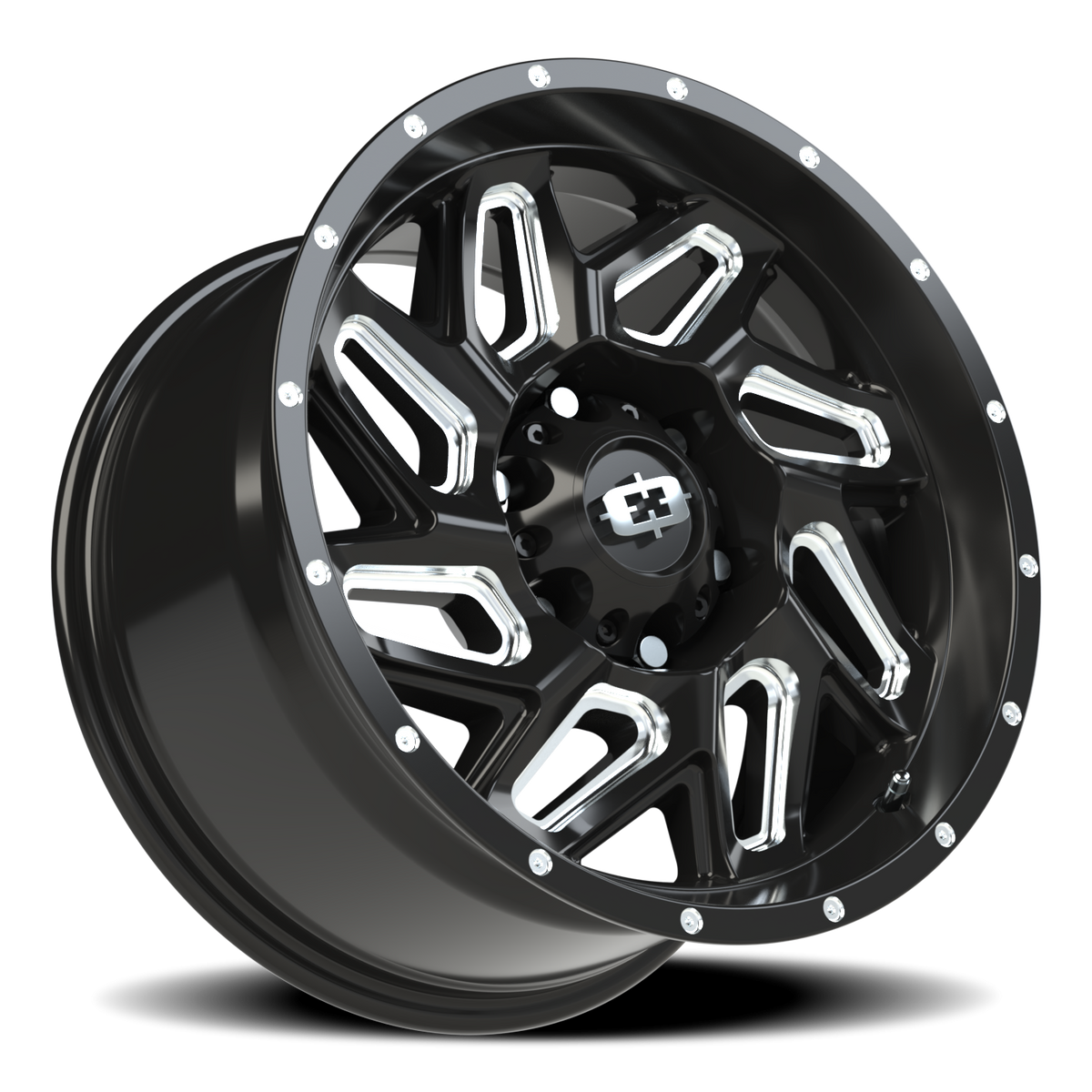 Vision Wheel 361 Gloss Black Milled Spoke 17x9 +12 6x139.7mm 106.2mm - Wheelwiz