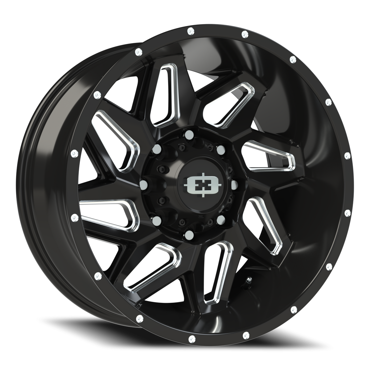 Vision Wheel 361 Gloss Black Milled Spoke 20x10 -25 8x180mm 124.2mm - Wheelwiz
