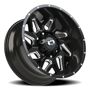 Vision Wheel 361 Gloss Black Milled Spoke 20x10 -25 8x180mm 124.2mm - Wheelwiz