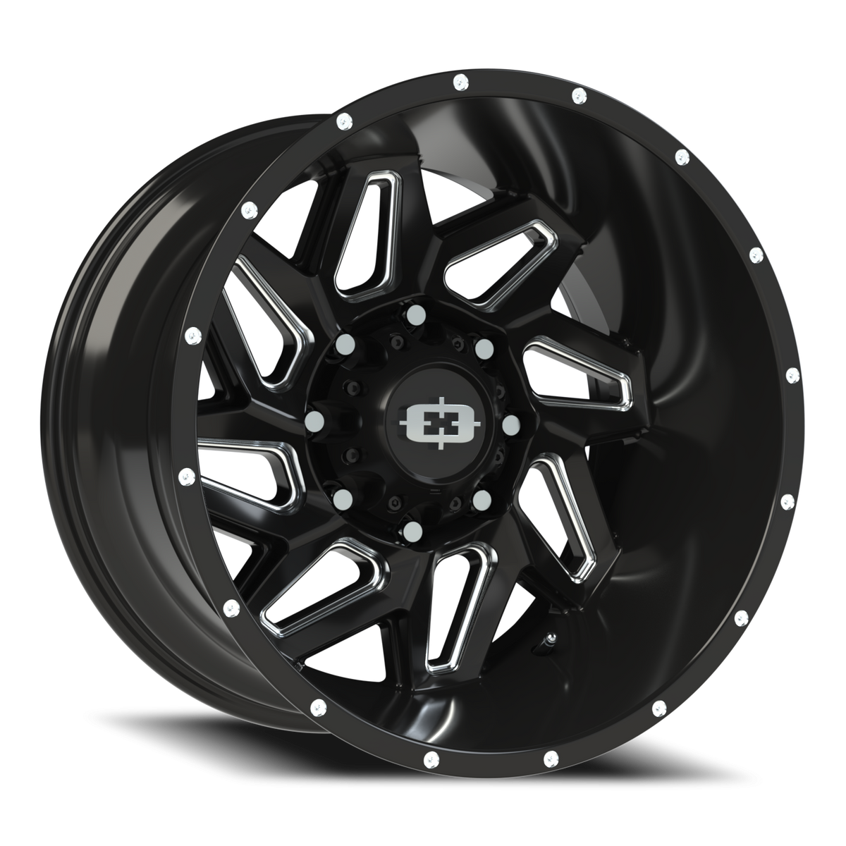 Vision Wheel 361 Gloss Black Milled Spoke 20x12 -51 8x165.1mm 125.2mm - Wheelwiz