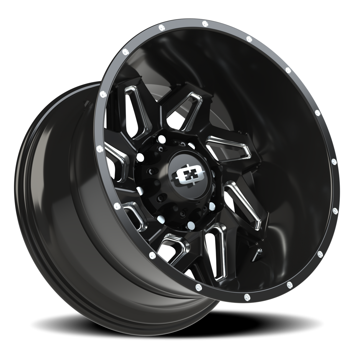 Vision Wheel 361 Gloss Black Milled Spoke 20x12 -51 8x165.1mm 125.2mm - Wheelwiz