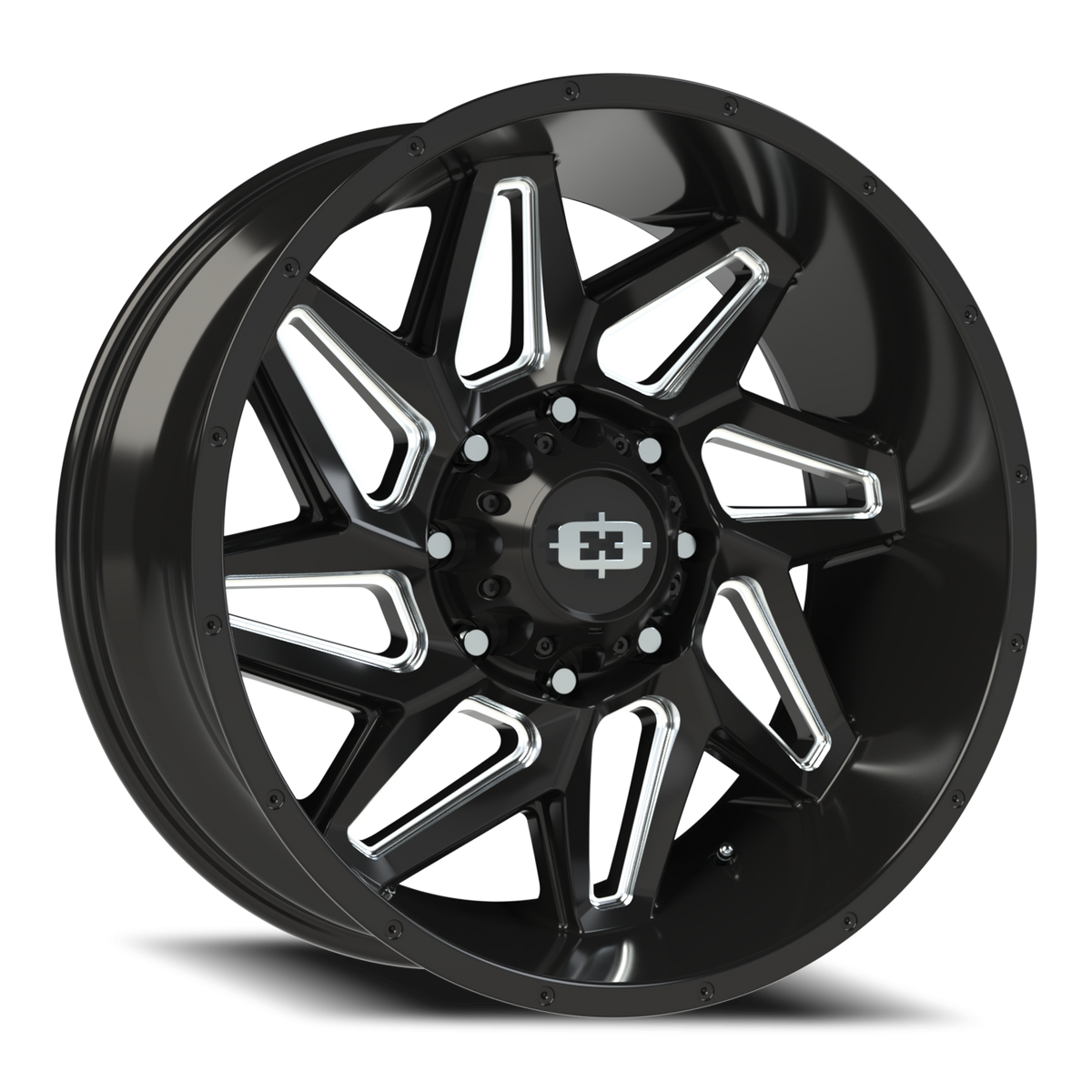 Vision Wheel 361 Gloss Black Milled Spoke 22x10 -19 8x170mm 125.2mm - Wheelwiz
