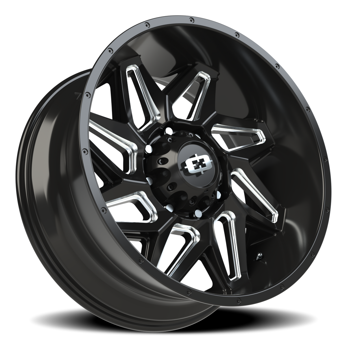 Vision Wheel 361 Gloss Black Milled Spoke 22x10 -19 8x165.1mm 125.2mm - Wheelwiz