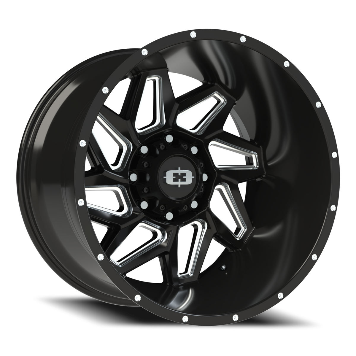 Vision Wheel 361 Gloss Black Milled Spoke 22x14 -76 8x165.1mm 125.2mm - Wheelwiz