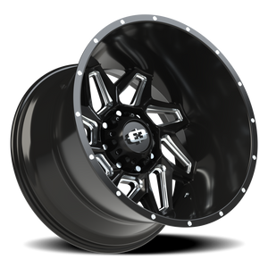 Vision Wheel 361 Gloss Black Milled Spoke 22x14 -76 8x165.1mm 125.2mm - Wheelwiz
