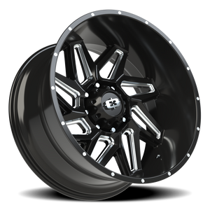 Vision Wheel 361 Gloss Black Milled Spoke 24x12 -51 8x170mm 125.2mm - Wheelwiz