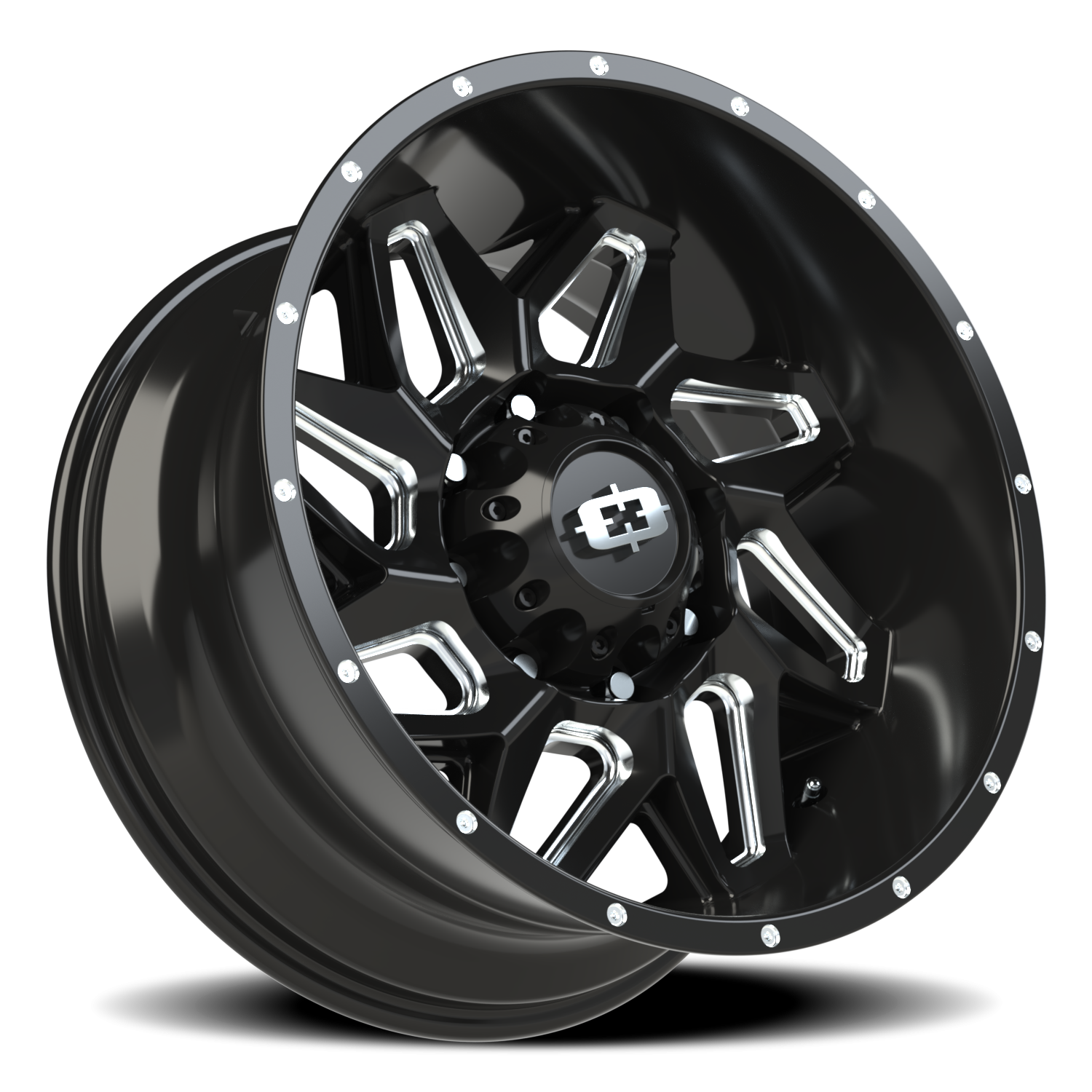 Vision Wheel 361 Gloss Black Milled Spoke 20x9 +12 8x170mm 125.2mm - Wheelwiz