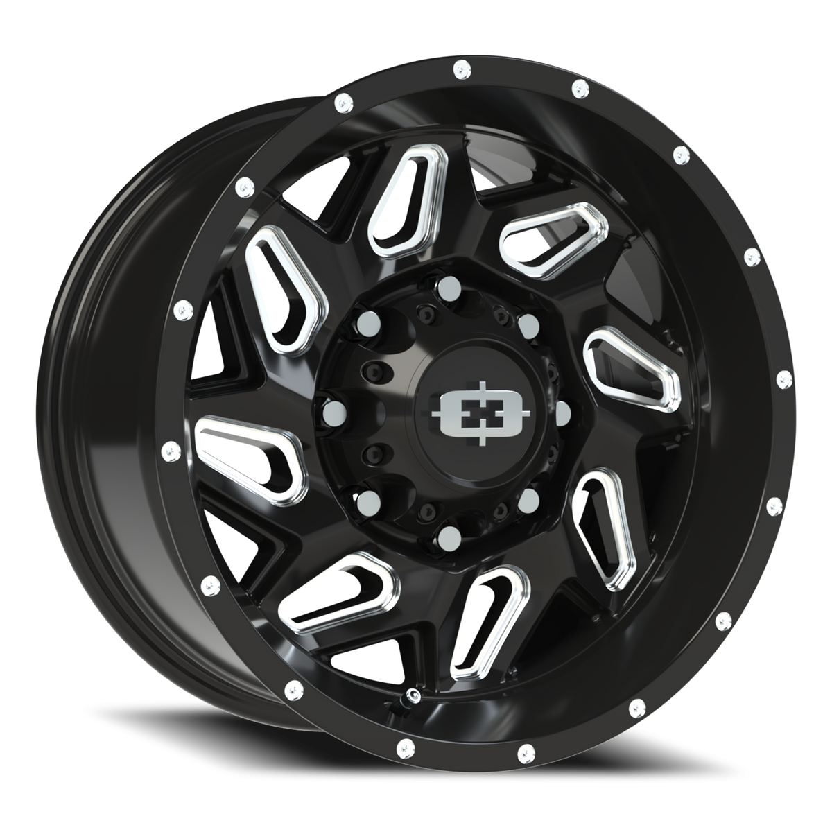 Vision Wheel 361 Gloss Black Milled Spoke 17x9 +12 8x165.1mm 125.2mm - Wheelwiz