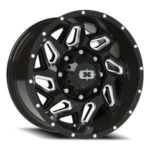Vision Wheel 361 Gloss Black Milled Spoke 17x9 +12 8x165.1mm 125.2mm - Wheelwiz