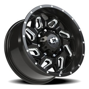 Vision Wheel 361 Gloss Black Milled Spoke 17x9 +12 8x165.1mm 125.2mm - Wheelwiz