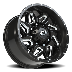 Vision Wheel 361 Gloss Black Milled Spoke 18x9 +12 8x165.1mm 125.2mm - Wheelwiz