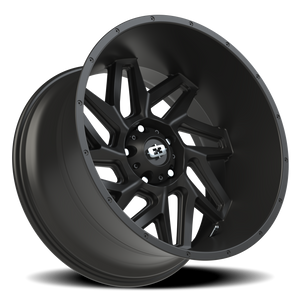 Vision Wheel 361 Satin Black 22x12 -51 5x139.7mm 108mm - Wheelwiz